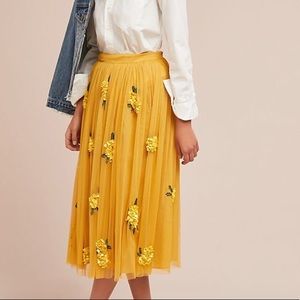 Anthropologie Maeve Midi Posy Sequin Skirt Sz 10